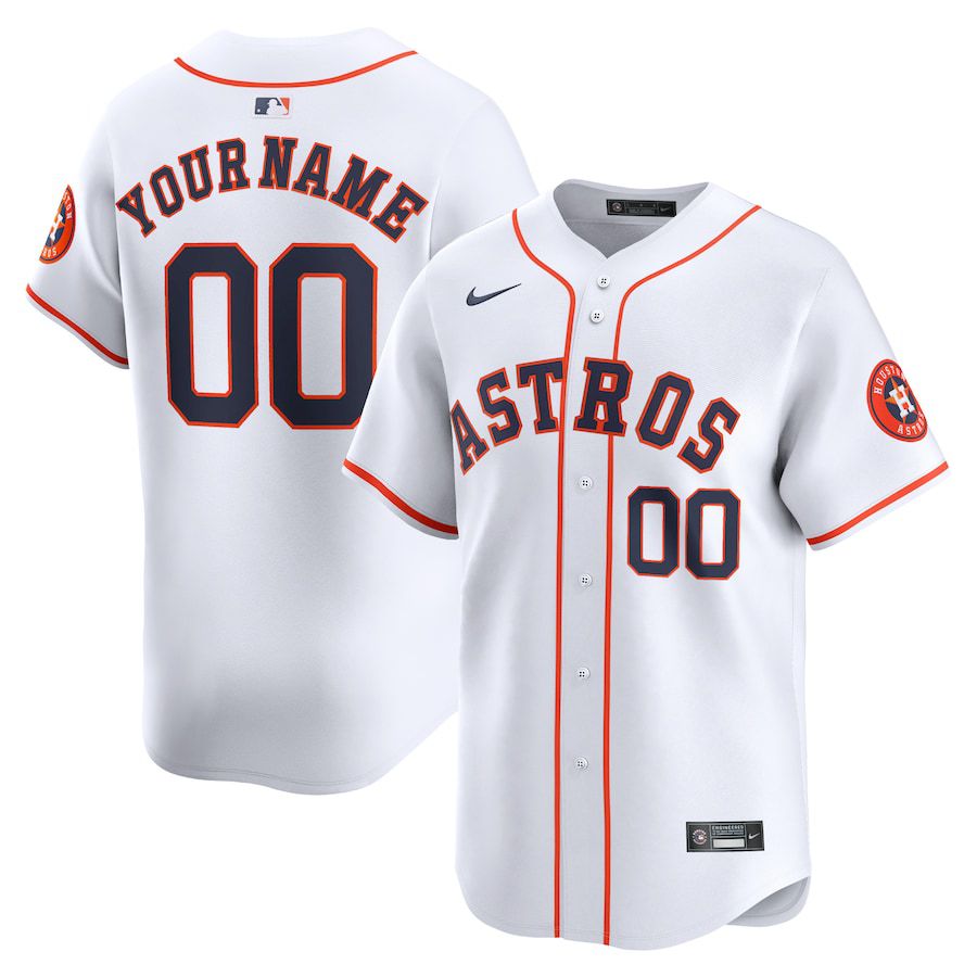 Men Houston Astros Nike White Home Limited Custom MLB Jersey->houston astros->MLB Jersey